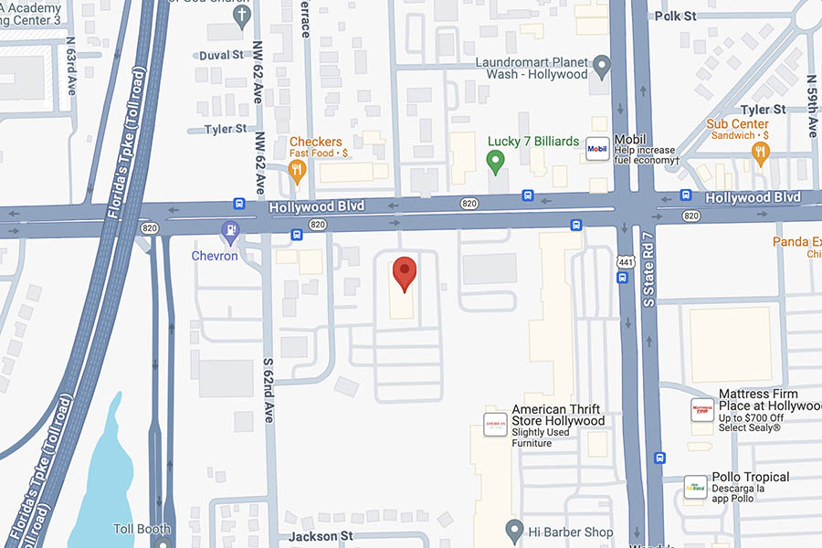 Moshe Law office location 6100 Hollywood Blvd. Suite 305 Hollywood, FL 33024
